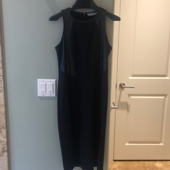 Athleta Dresses & Skirts - Black Sleeveless Athleta heavy cotton dress with faux leather detailing in XS